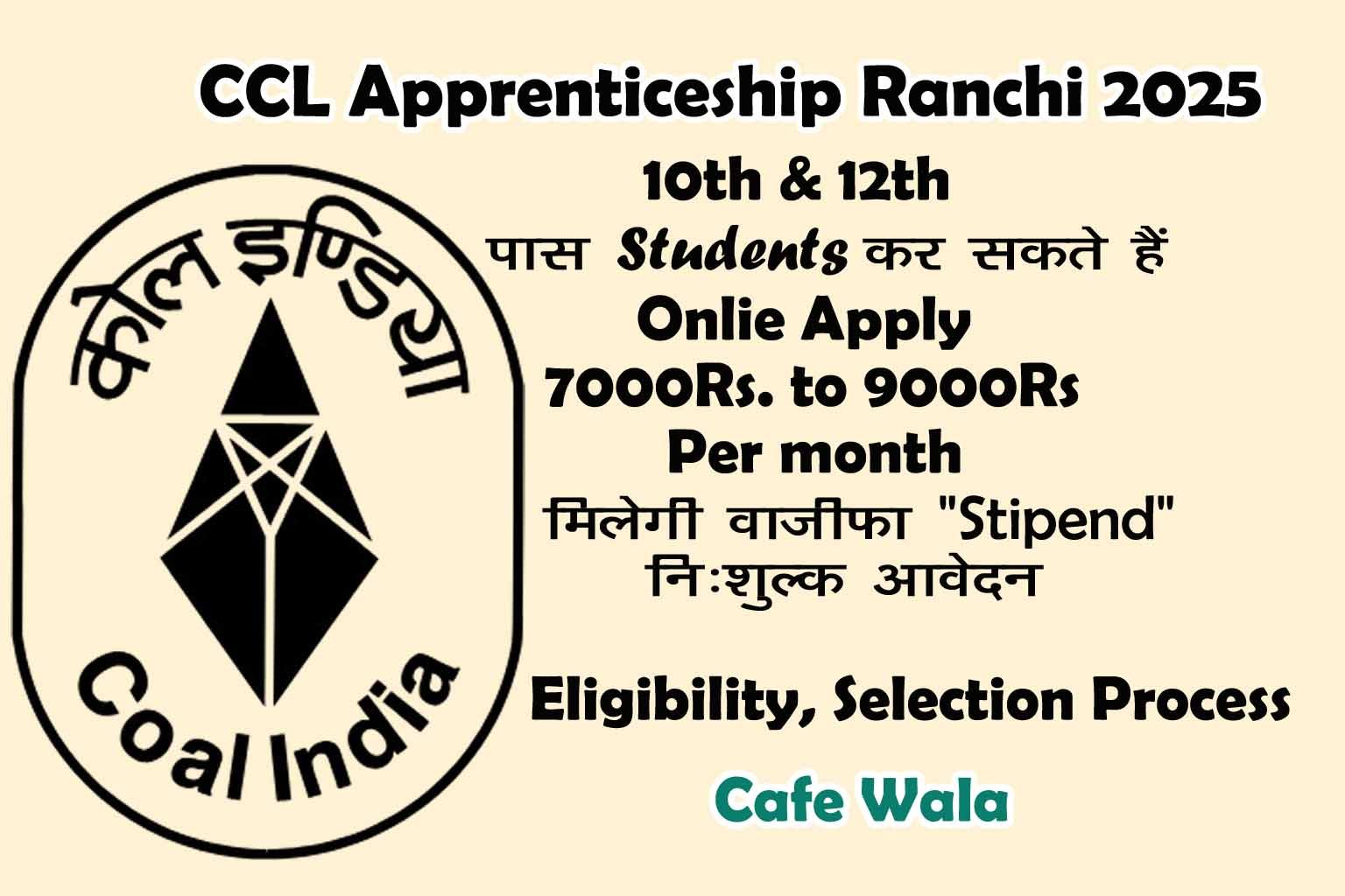 CCL Apprenticeship Ranchi 2025 – Apply Online for 1180 Posts - cafewala.in