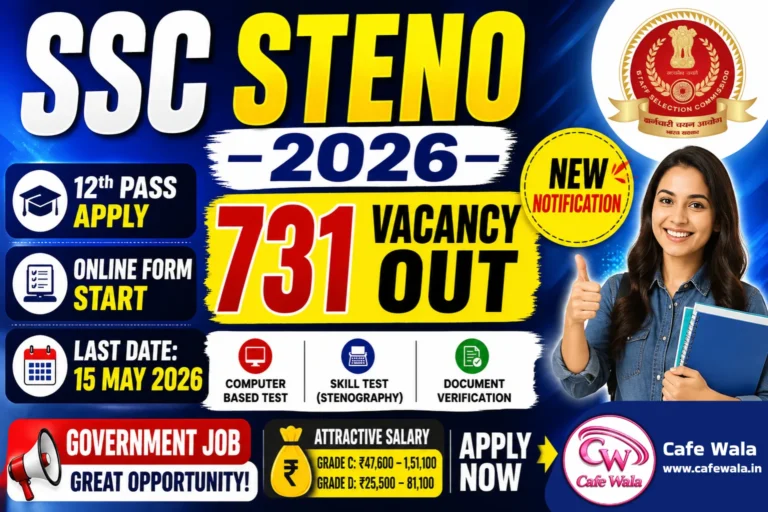 SSC Stenographer Recruitment 2026 : 12th Pass जल्द करे आवेदन, आयु सीमा, चयन प्रक्रिया, सैलेरी एवं अन्य सभी महत्वपूर्ण जानकारियाँ यहाँ देखे!
