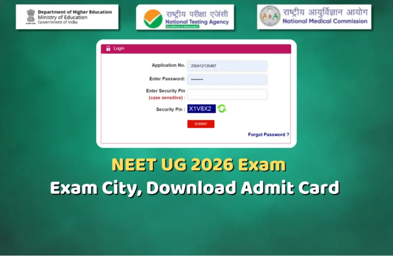 NEET UG 2026 Exam : City Slip Released, Download Link, Admit Card ऐसे करें डाउनलोड, जानें पूरी जानकारी