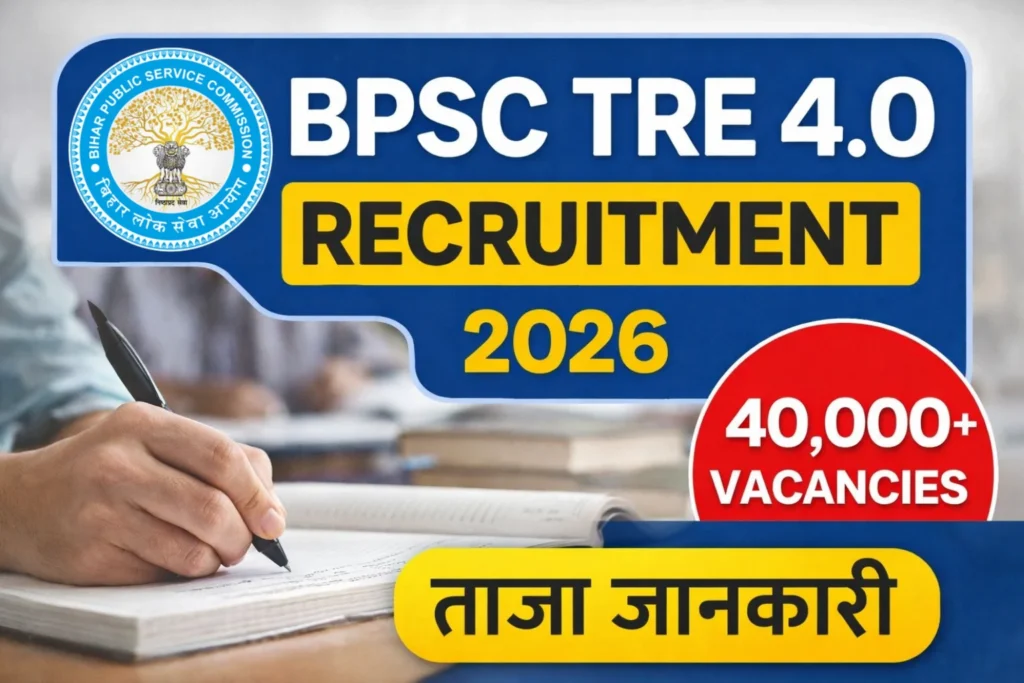 BPSC TRE 4.0 Recruitment : 46000 रिक्त पदों पर होने वाली है नियुक्तियाँ कब से होगी ऑनलाइन आवेदन शुरू? किन पदो पर होगी भर्तीयाँ