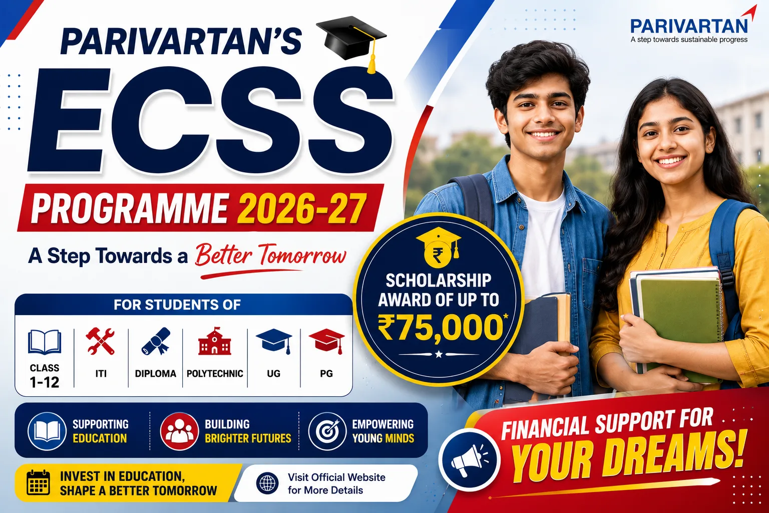 Parivartan ECSS Scholarship Programme 2026-27