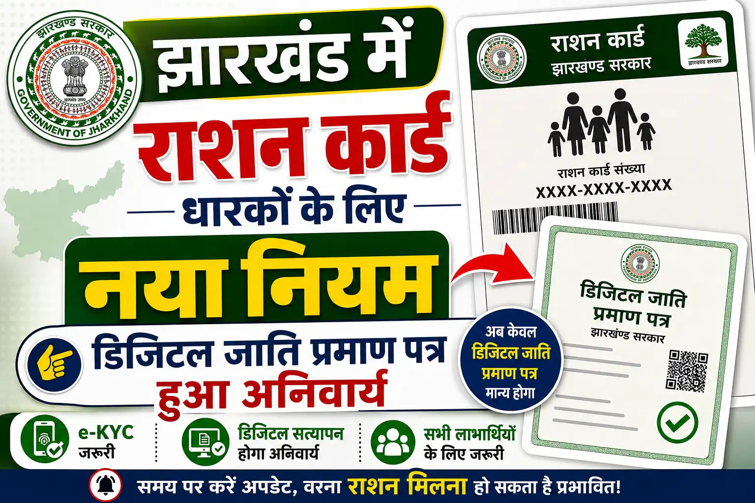Jharkhand Ration Card New Rule 2026 Digital Caste Certificate