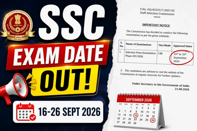 SSC Selection Post Phase 14 Exam Date 2026