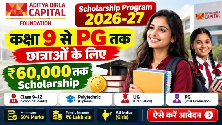 Aditya Birla Capital Scholarship 2026-27 ₹60,000 तक छात्राओं के लिए