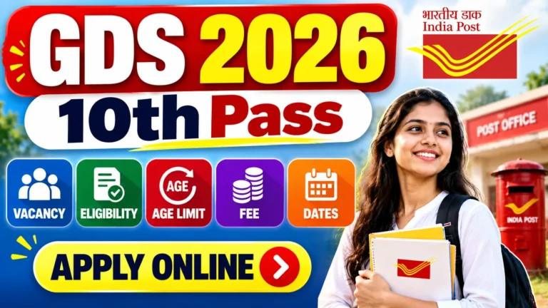 India Post GDS Recruitment 2026 10th Pass